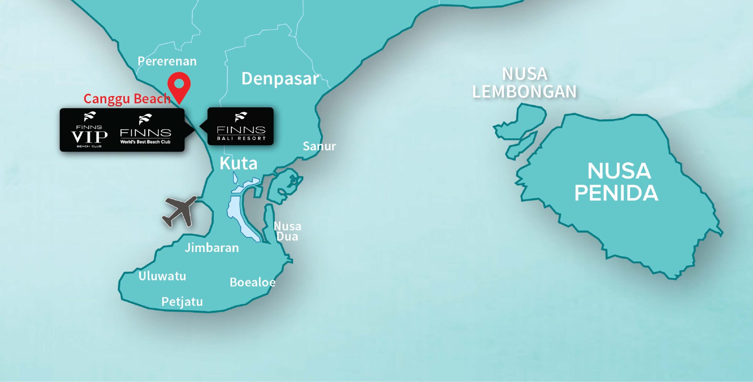 Canggu Beach FINNS BALI MAP