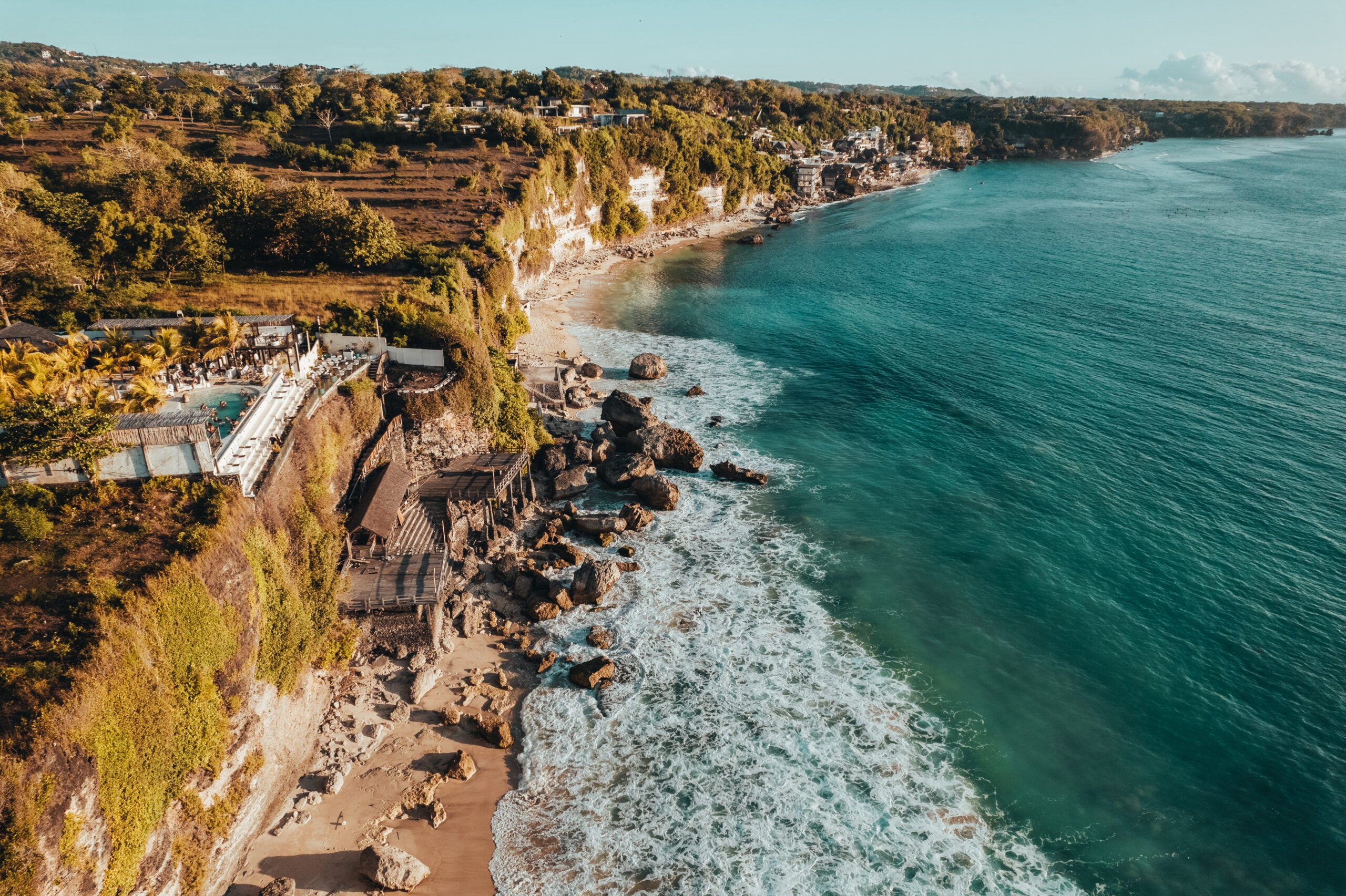 aerial photo of dreamland beach at sunset bali p 2023 08 01 16 23 26 utc scaled