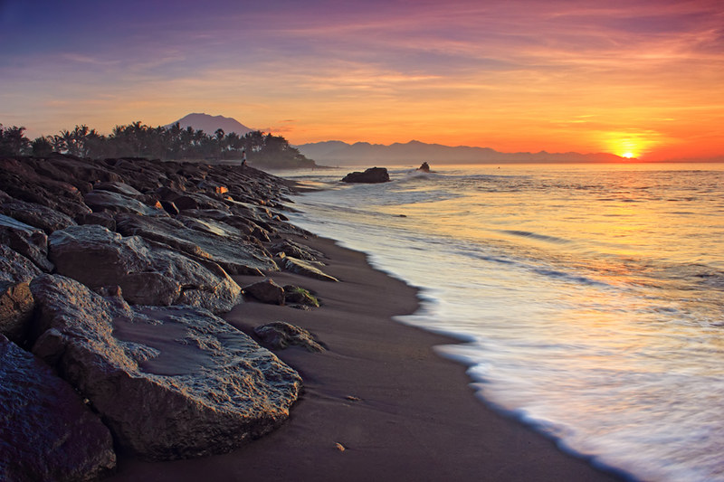 Many Black Sand Beach in Bali