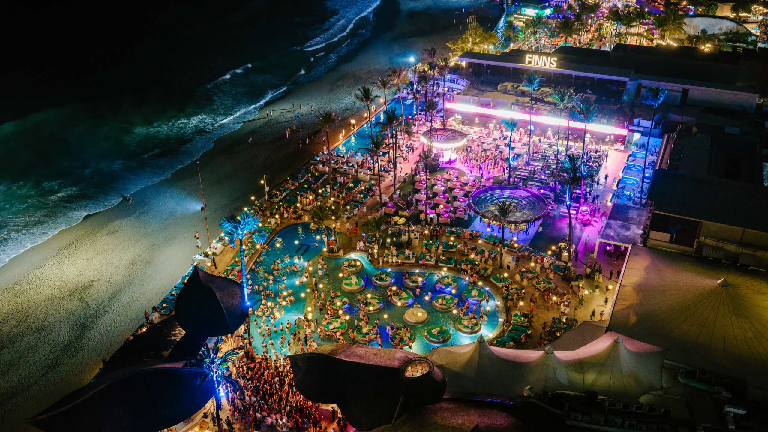 FINNS Beach Club Canggu Drone Night