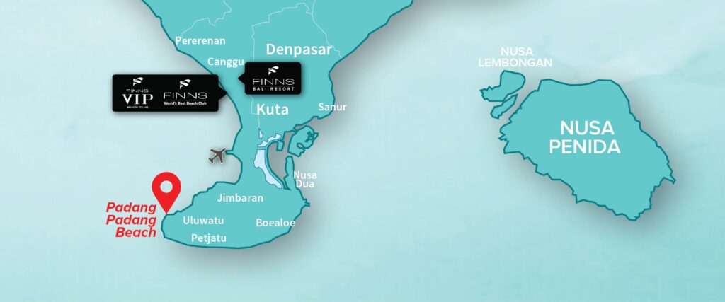 Padang2 Beach FINNS BALI MAP