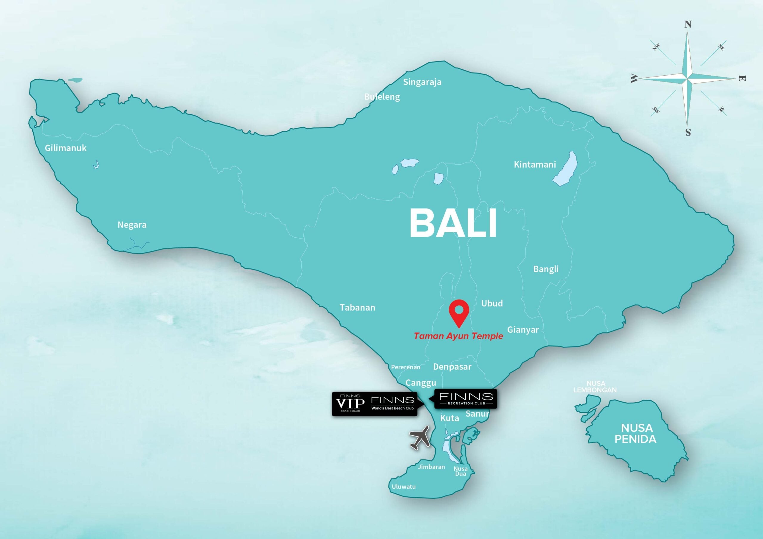 TAMAN AYUN TEMPLE FINNS BALI MAP