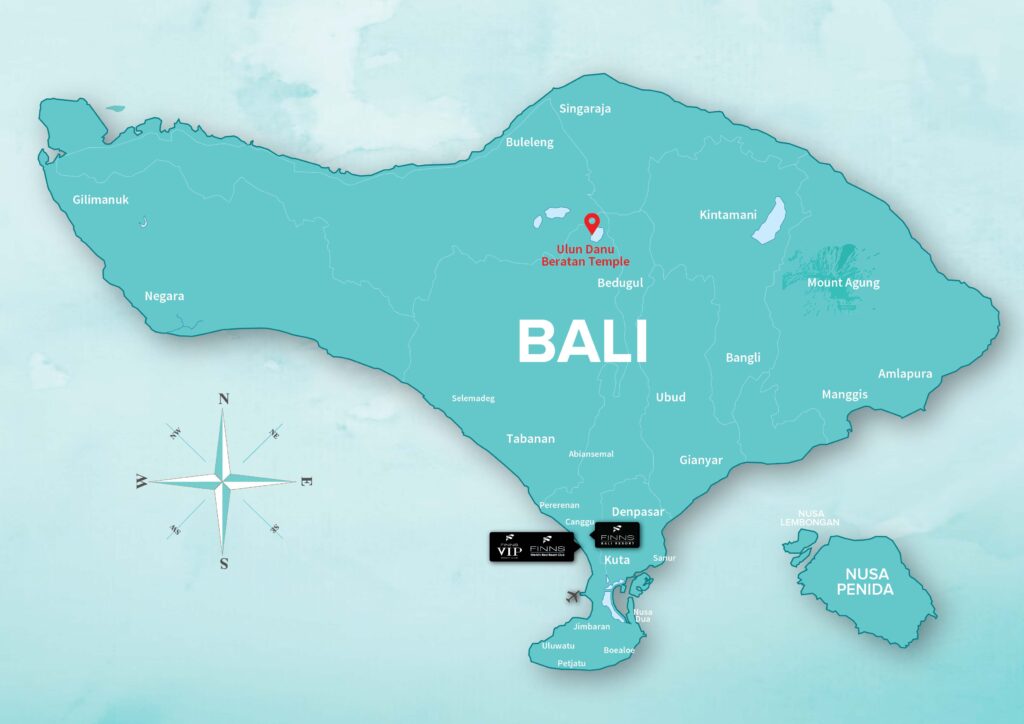Ulun Danu Beratan Temple FINNS BALI MAP