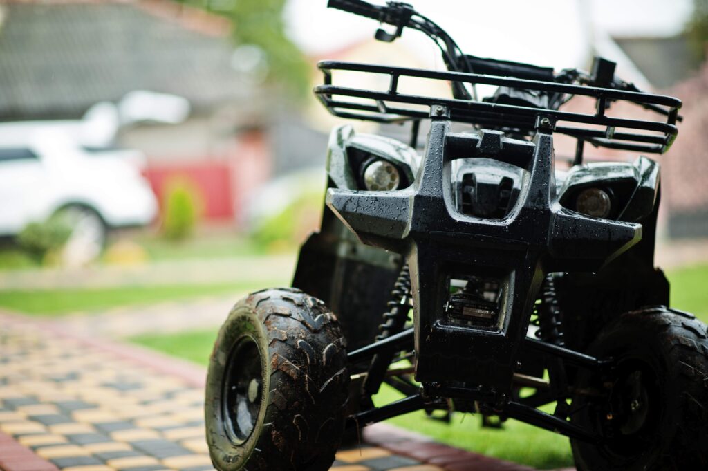 Four wheller ATV quad bike in home use