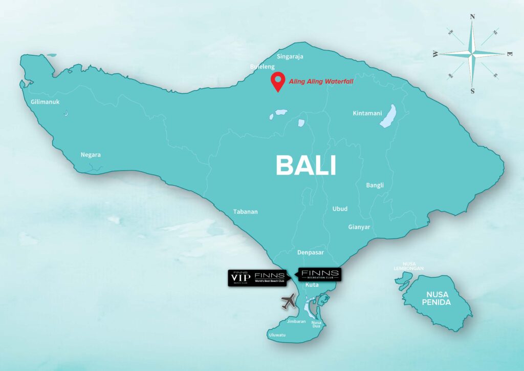 BALI MAP ALING ALING WATERFALL