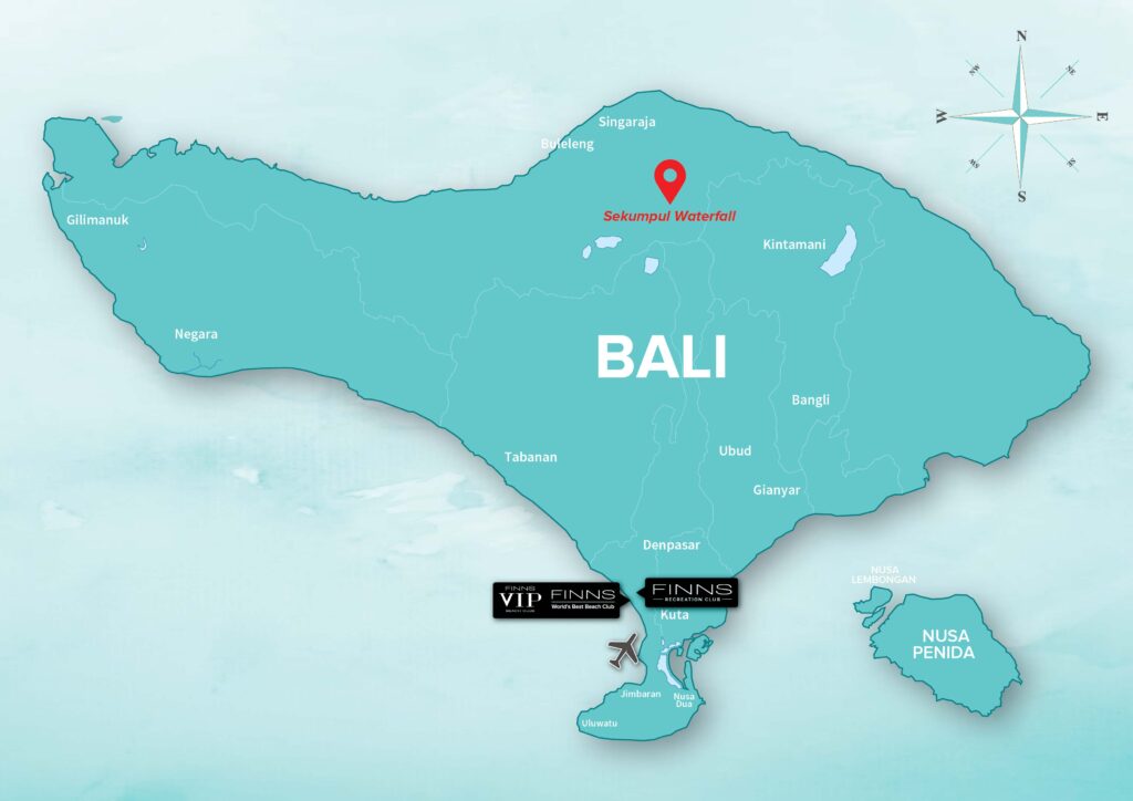 SEKUMPUL WATERFALL FINNS BALI MAP