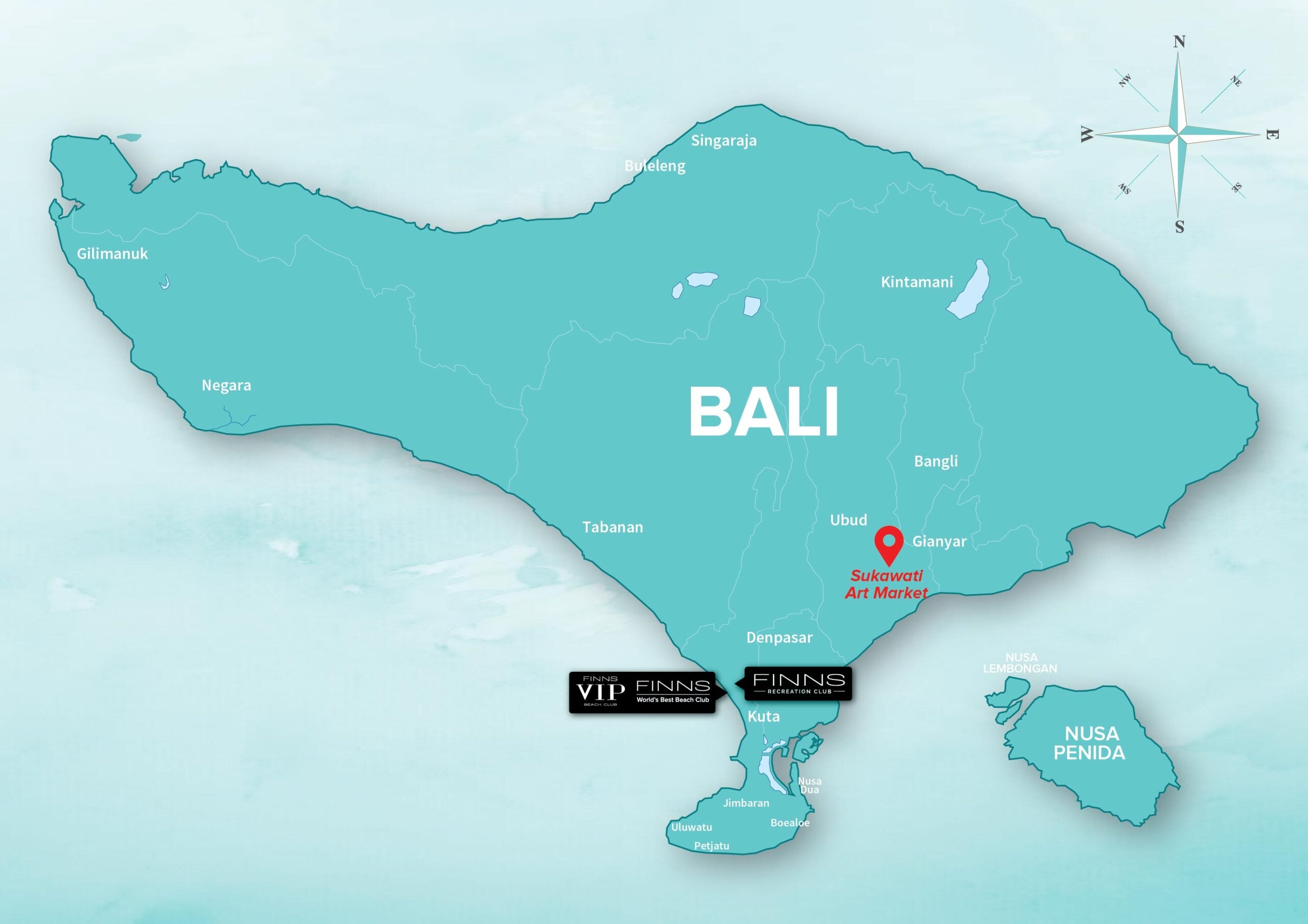 SUKAWATI ART MARKET FINNS BALI MAP