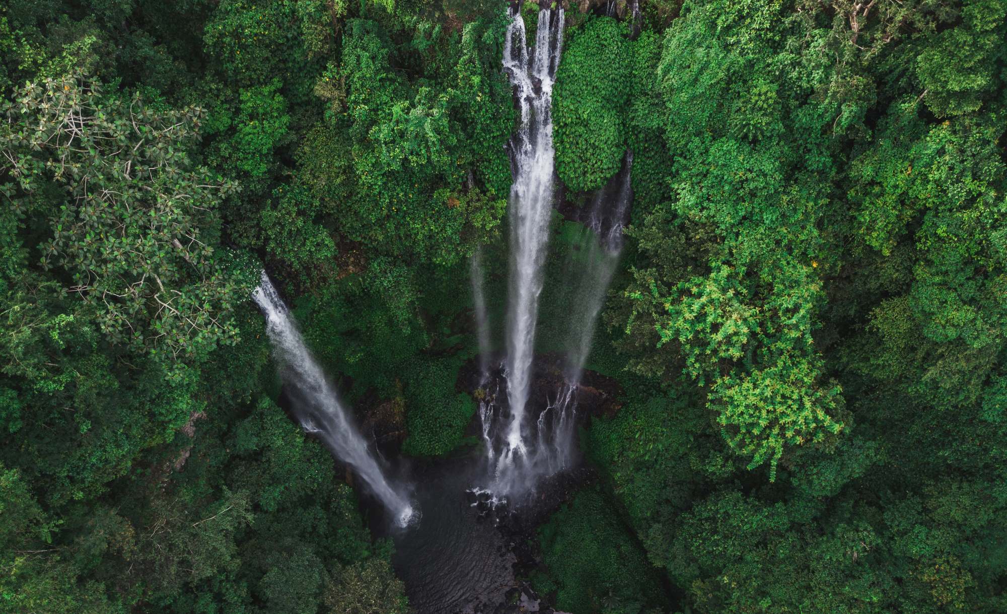 aerial view of famous sekumpul waterfalls in bali 2023 11 27 04 55 08 utc