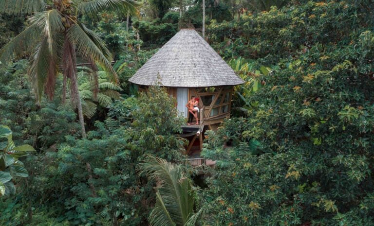 couple at bali bamboo luxury villa