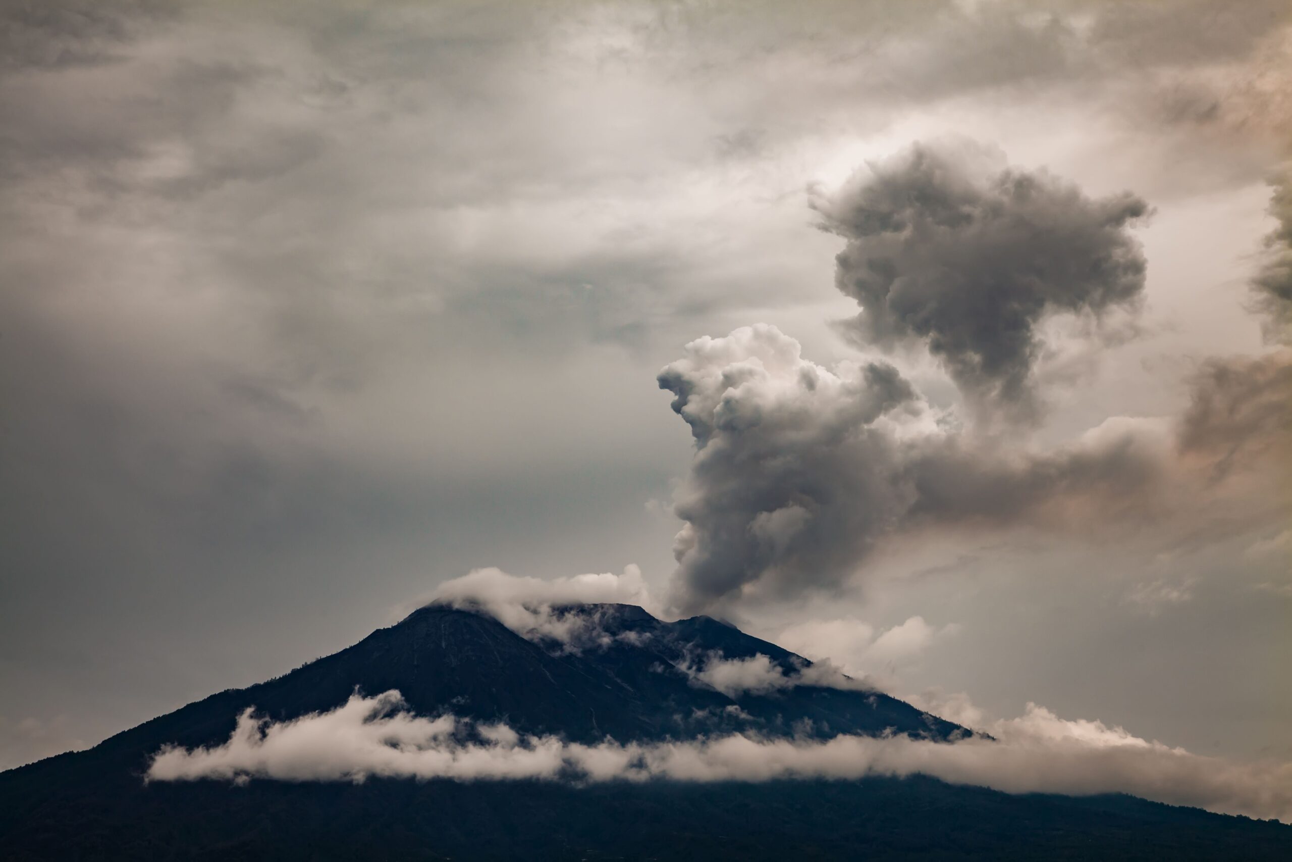 Eruption of Mt. Agung volcano in east Bali, Indonesia