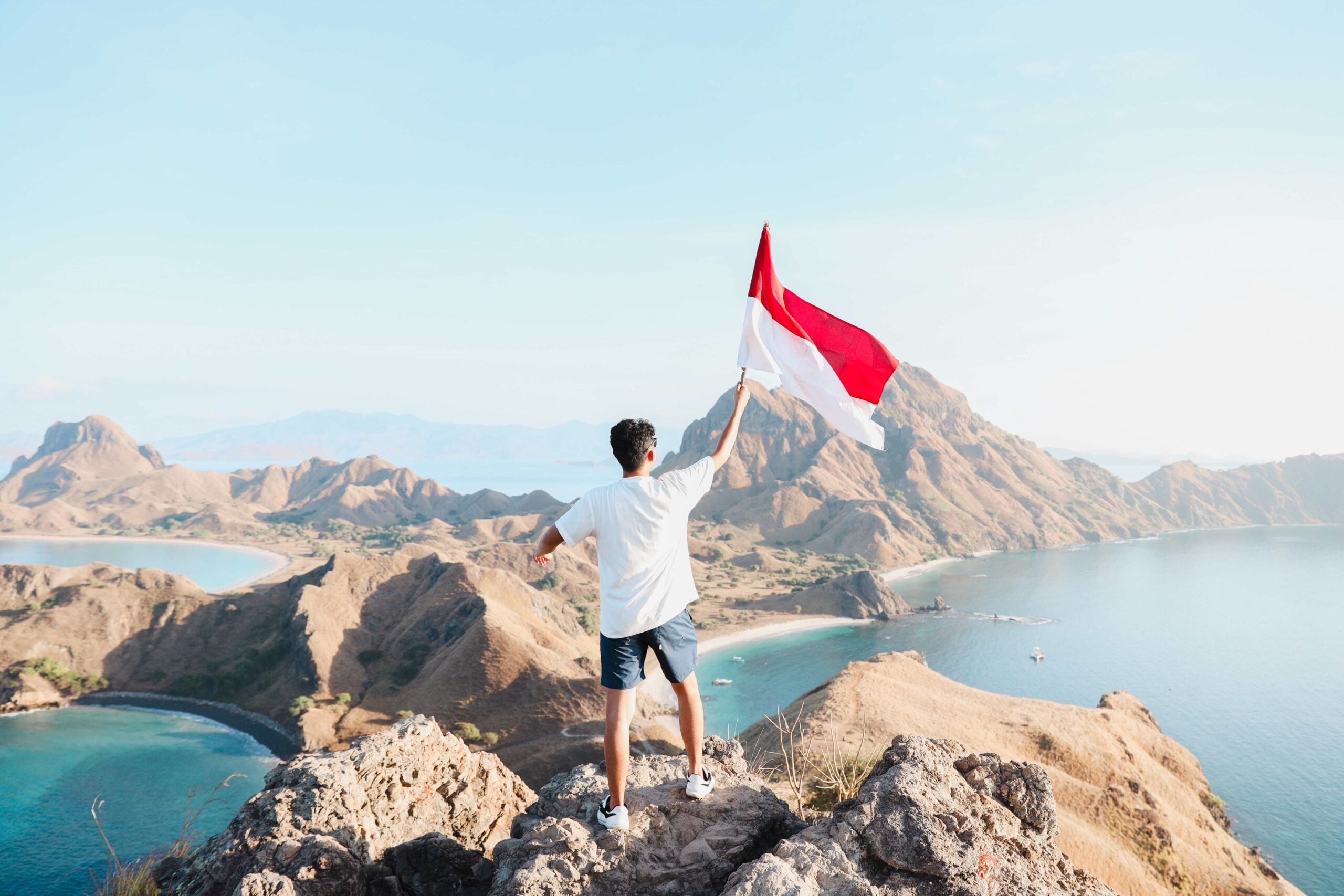 indonesian flag waving on top mountain indonesian independence history of bali