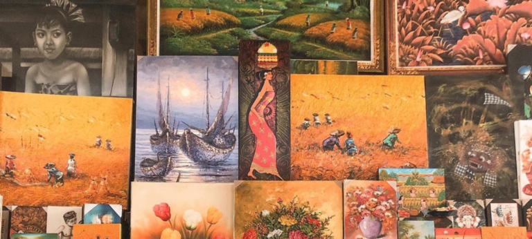 paintings sukawati art market bali