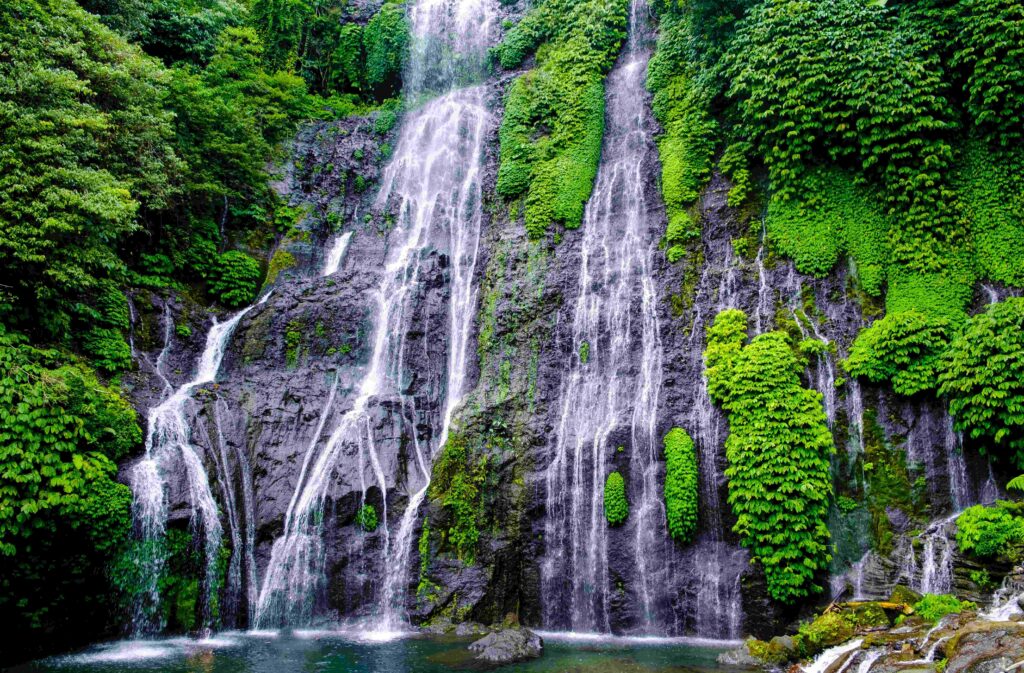 waterfall twin banyumala in the mountains bali (2)