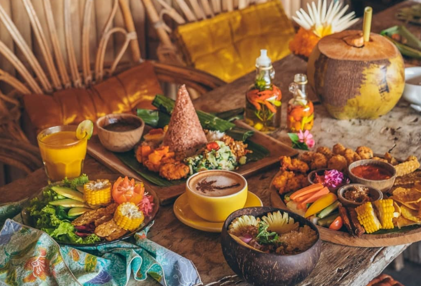 yellow flower cafe ubud bali