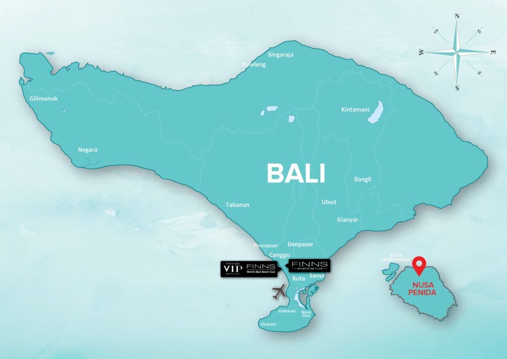 NUSA PENIDA FINNS BALI MAP