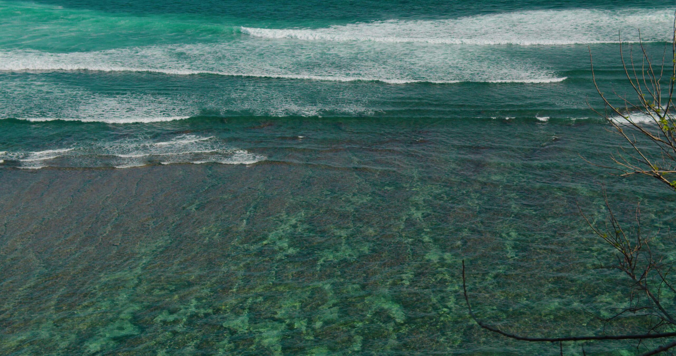 Azure pure turquoise ocean sea blue water waves foam on tropical Green Bowl Beach Bali island Indonesia Go everywhere relaxing travel concept