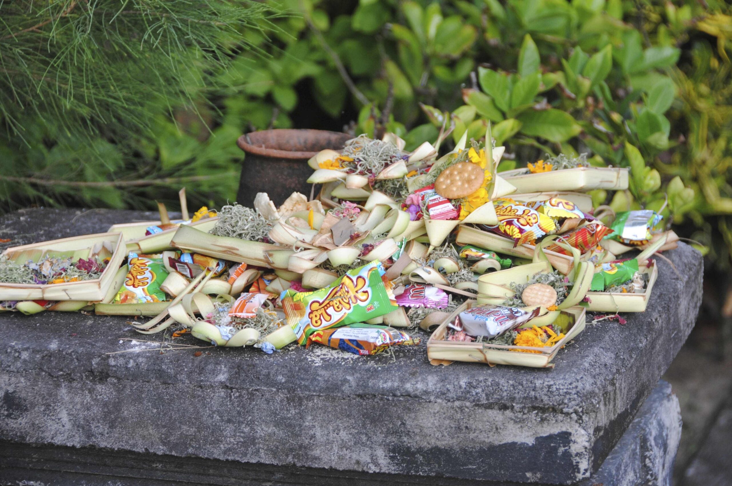 Balinese religious offering callled canang sari Canang sari is