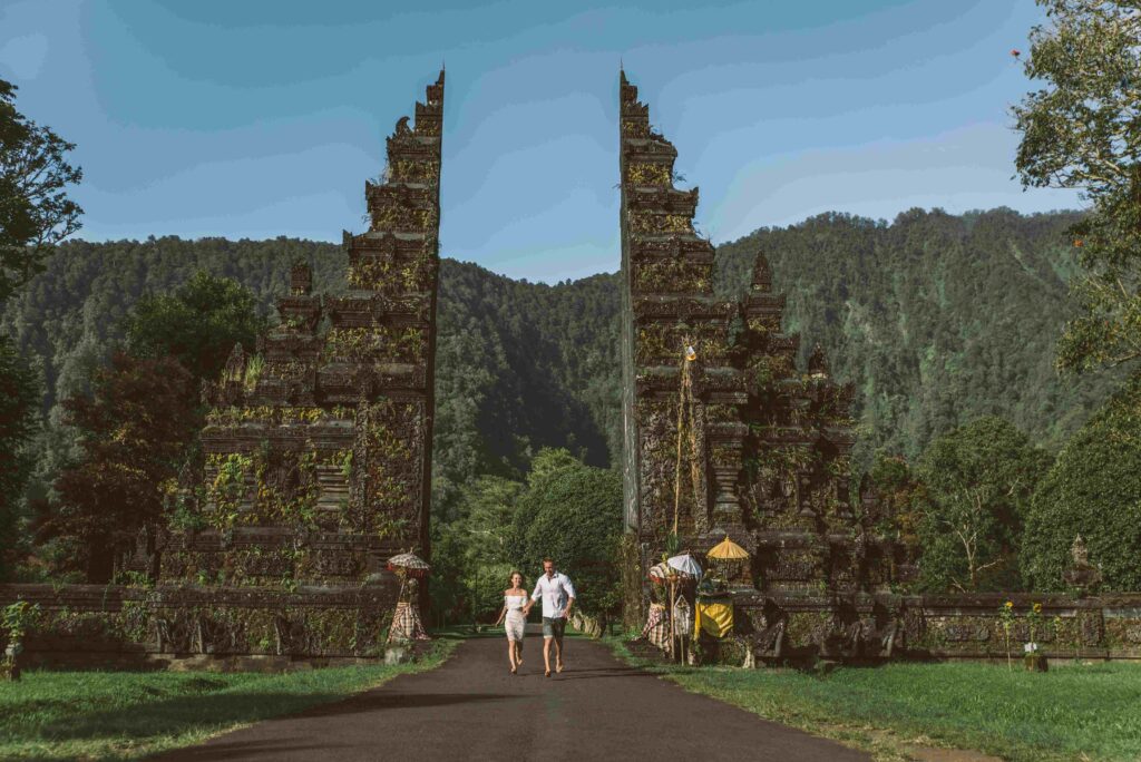 Couple at Handara Gate, Bali