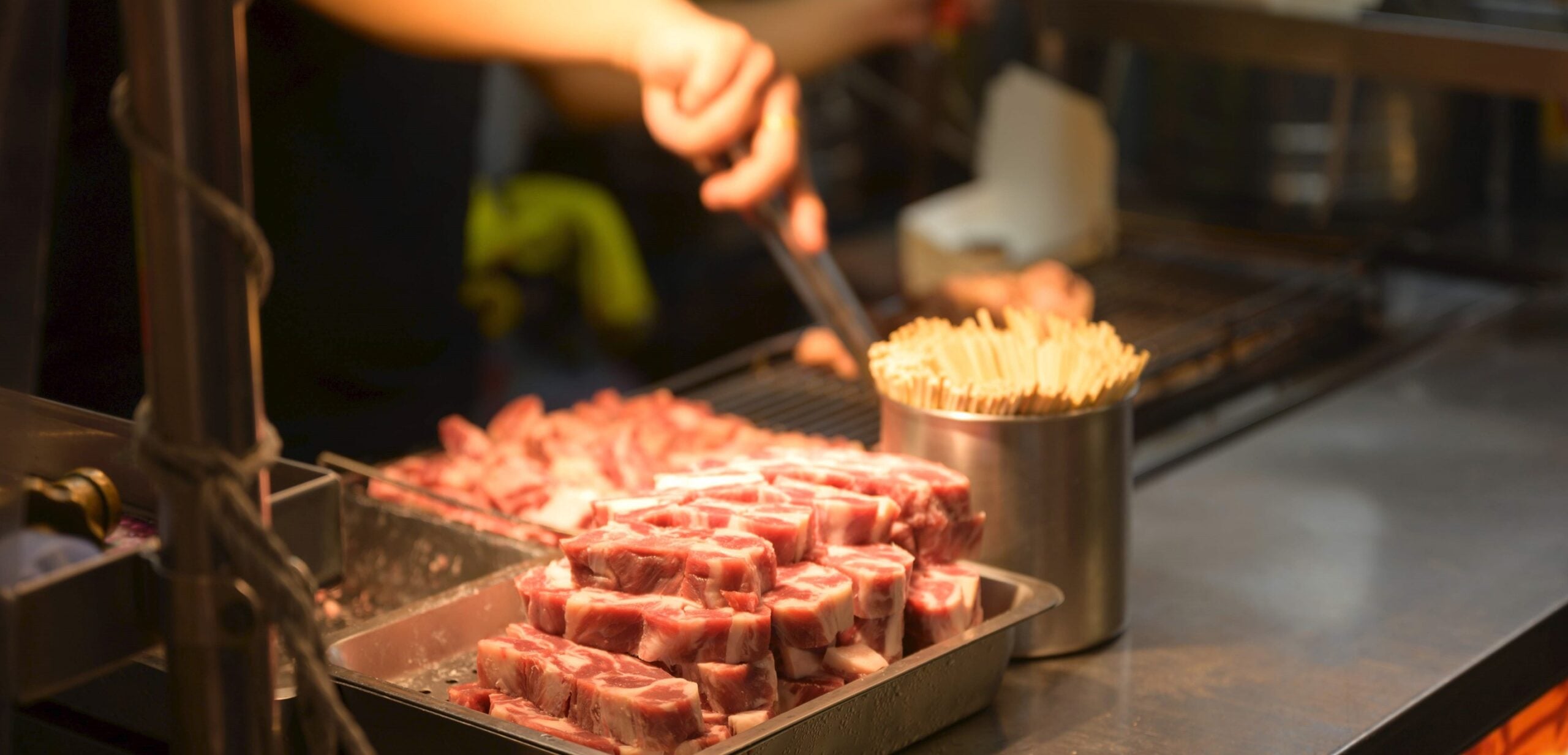 pork belly at bbq street food stall