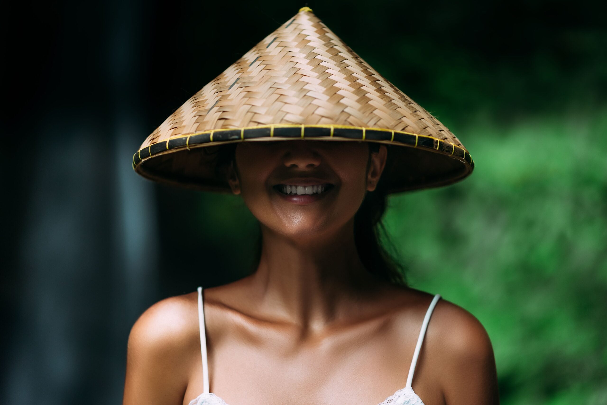 portrait of a beautiful girl in an asian conical h 2023 11 27 05 20 27 utc