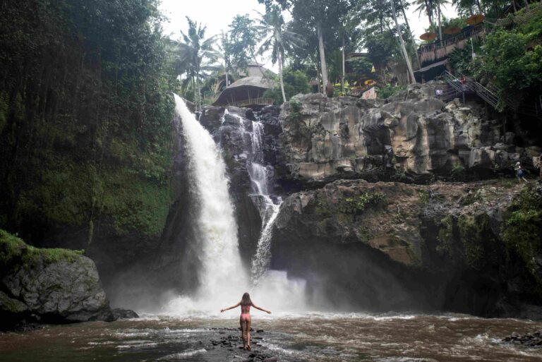 Pretty girl at Tegenungan Waterfall, Bali