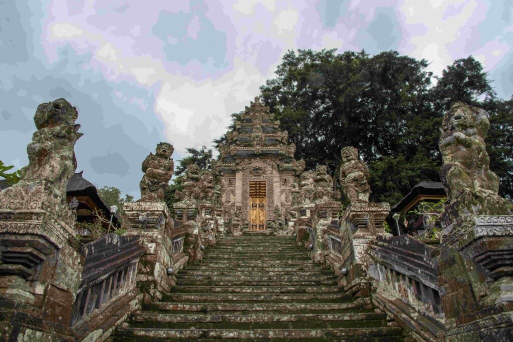 Stairway leading to the Hindu temple of Pura Kehen in Bali, Indonesia