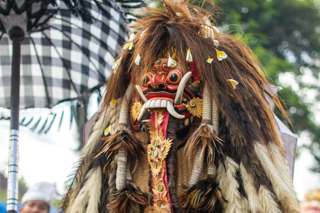 Traditional Barong costume for a Balines theater performance Barong Macan