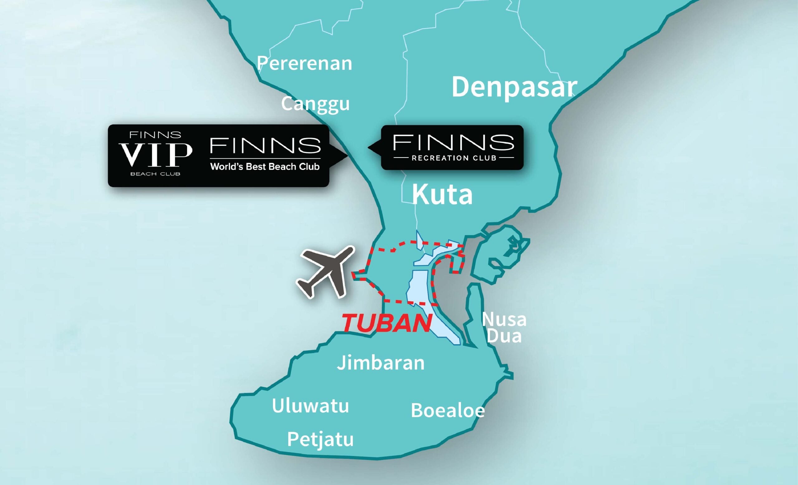 TUBAN FINNS BALI MAP
