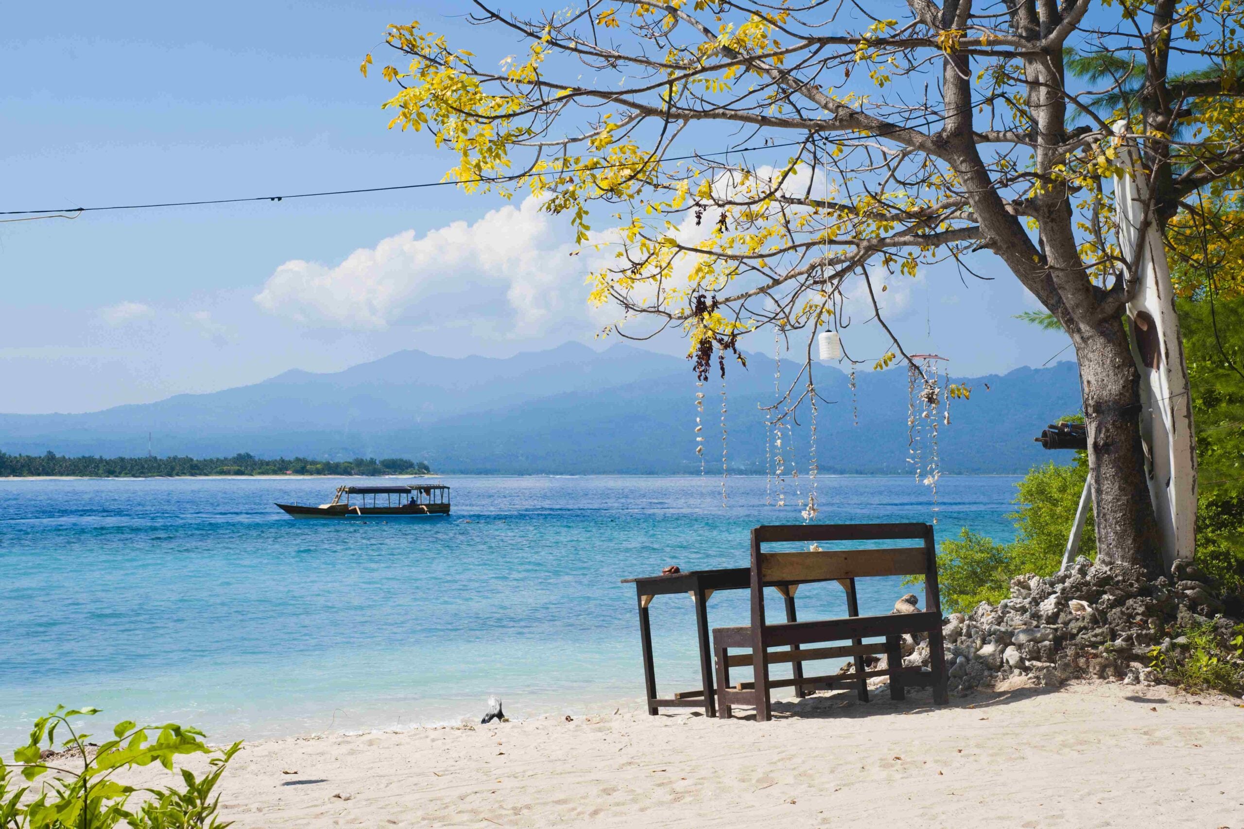 Beach Side Restaurant on Gili Meno in the Gili Isles, Indonesia, Asia