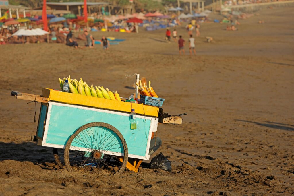Cart with roasted corn Bali