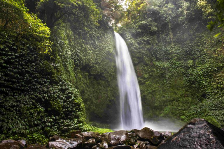 Photograph of one of many waterfalls in Bali, Indonesia
