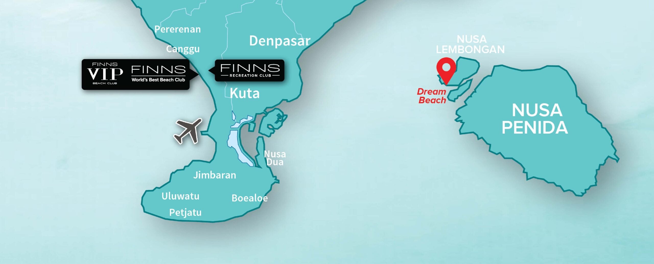Dream Beach FINNS BALI MAP
