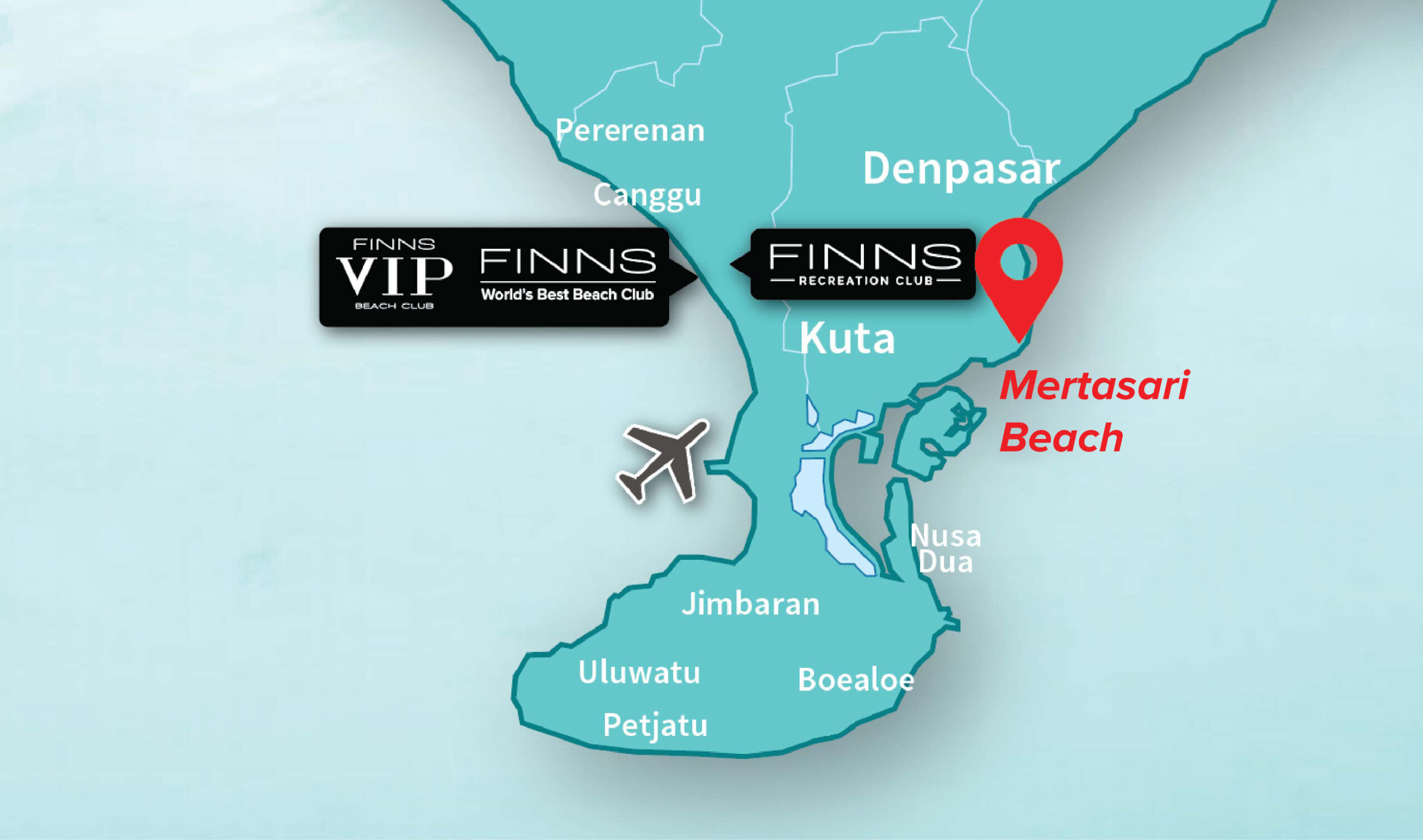 Balian Beach FINNS BALI MAP