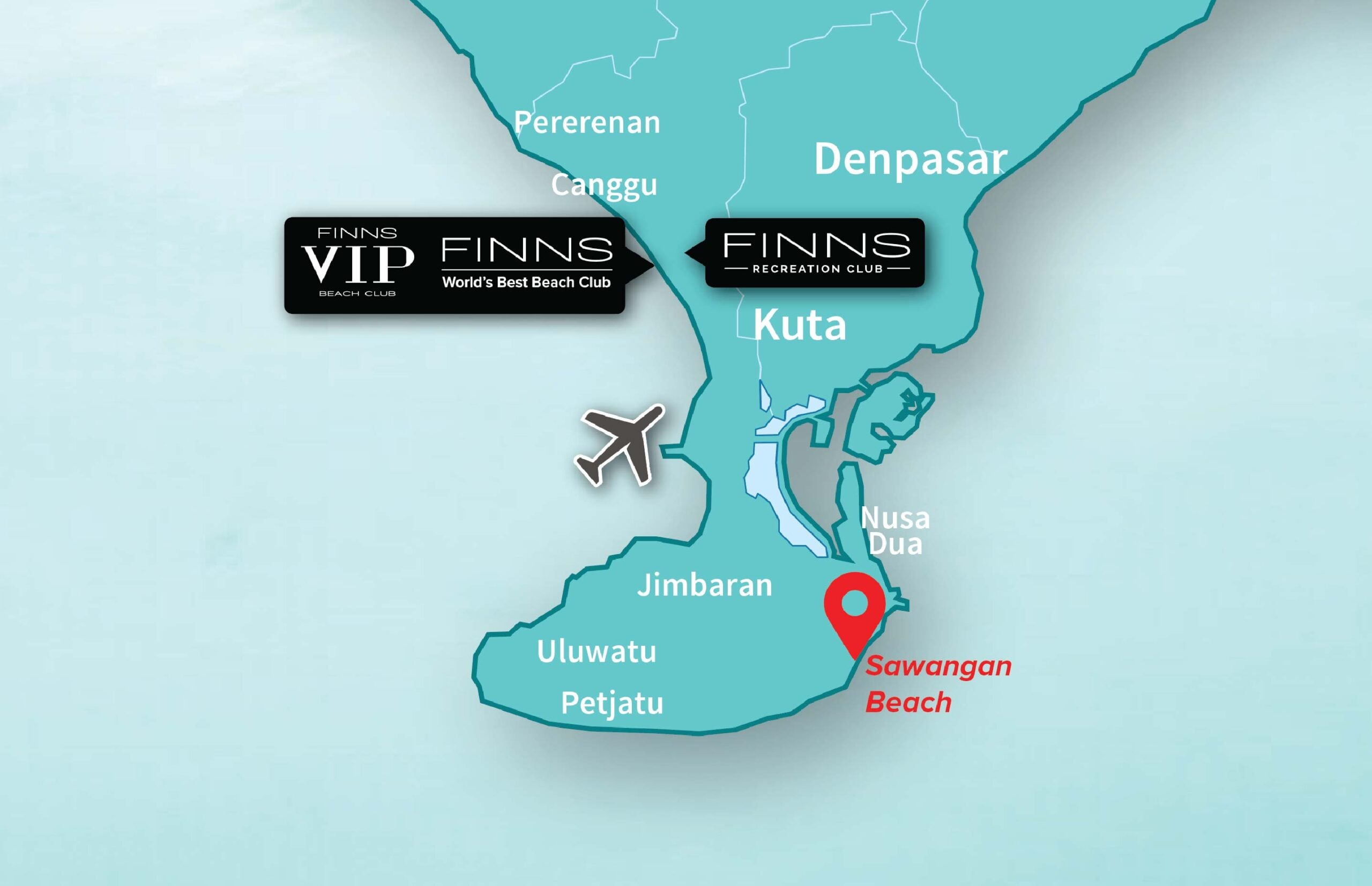 Sawangan Beach FINNS BALI MAP