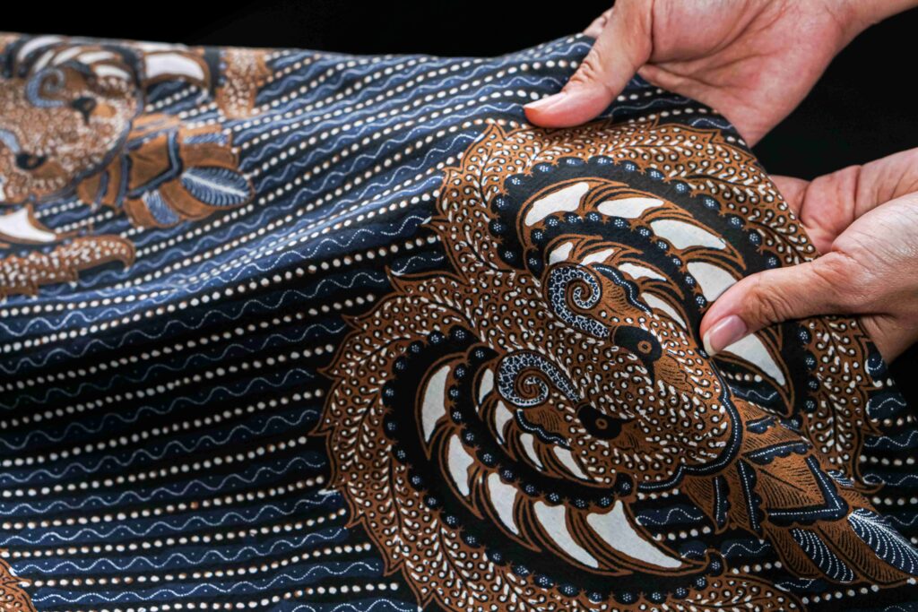 Batik cloth craftsmen from indonesia