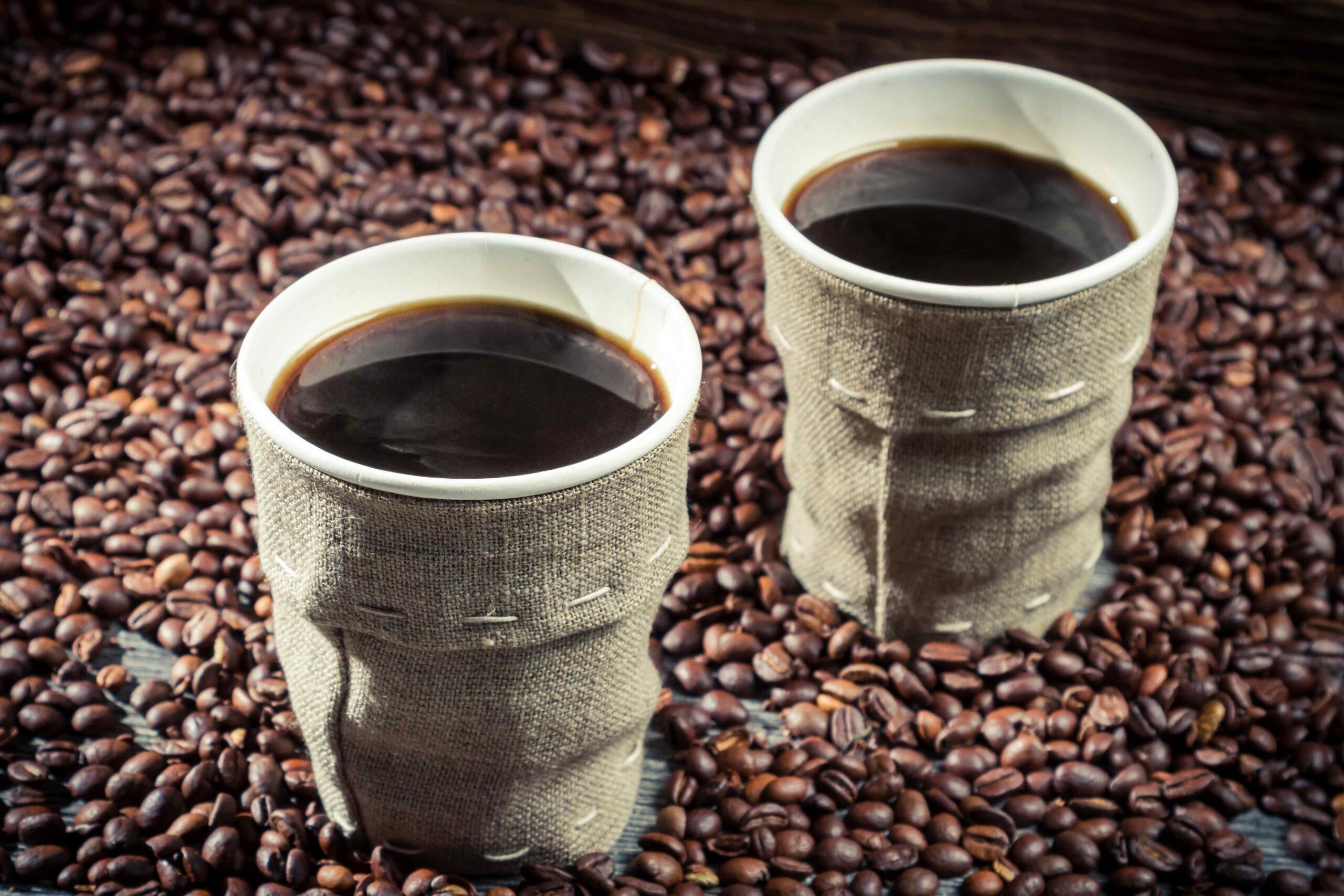 Freshly hot coffee for two