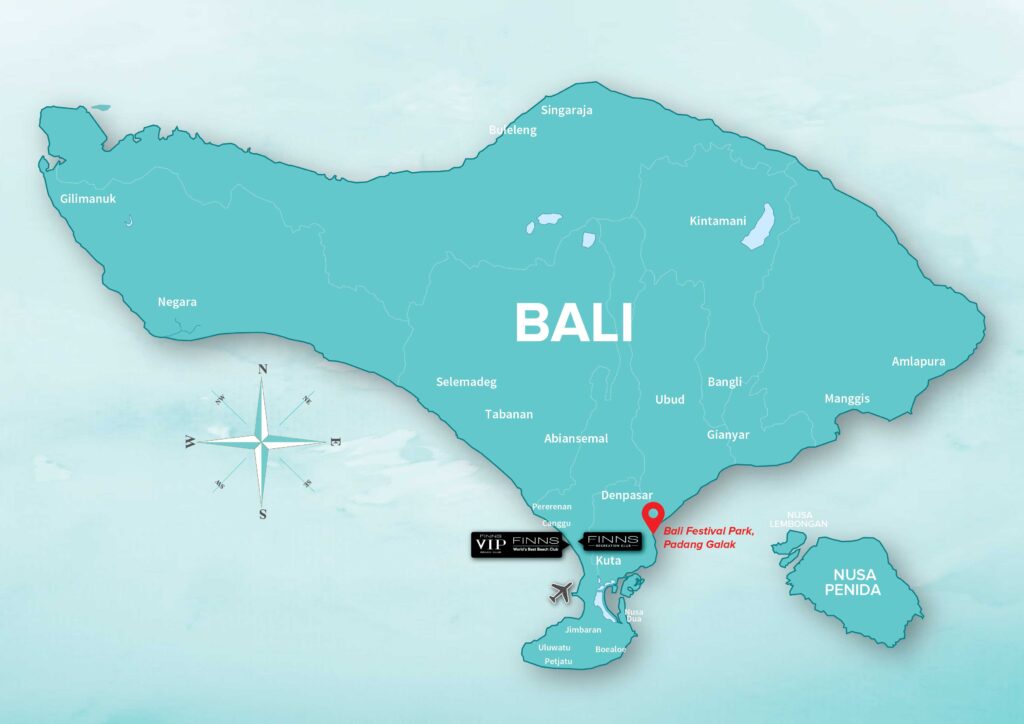 Bali Festival Park Padang Galak FINNS BALI MAP