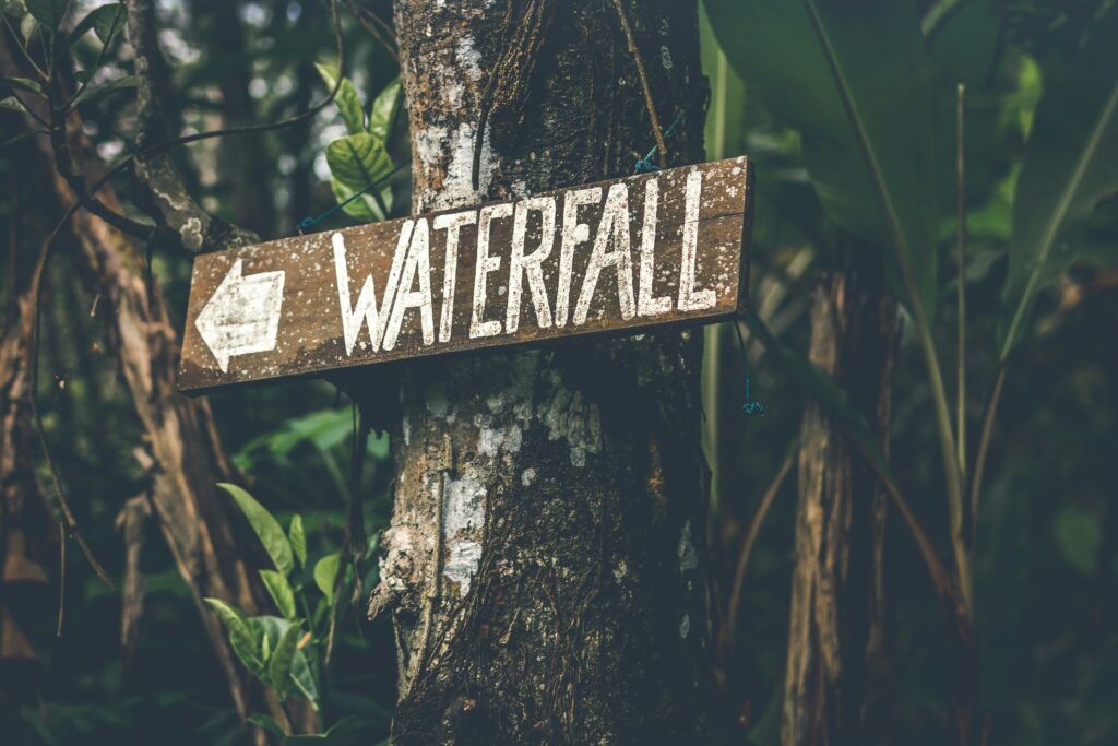 Waterfall sign
