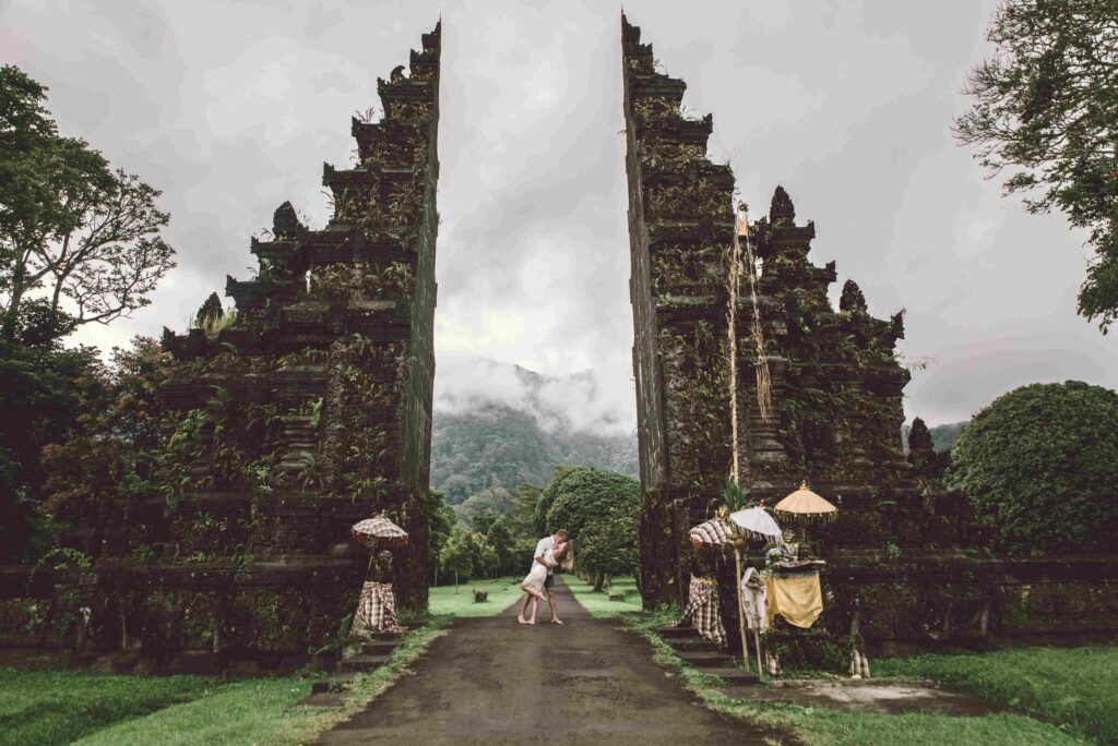 Couple at Handara Gate, Bali