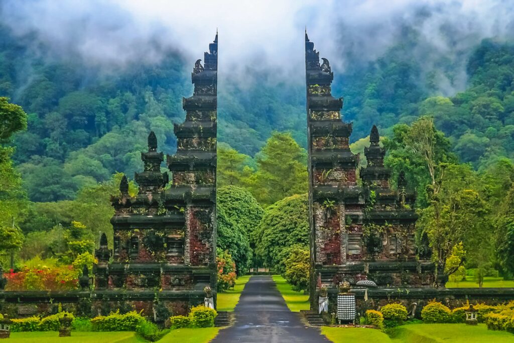 Hindu temple in Bali handara gate