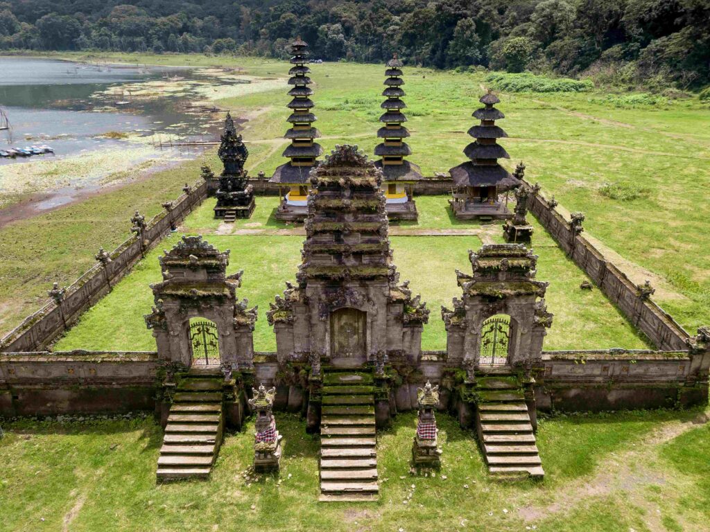 Pegubugan Temple on Lake Tamblingan in Bali, Indonesia