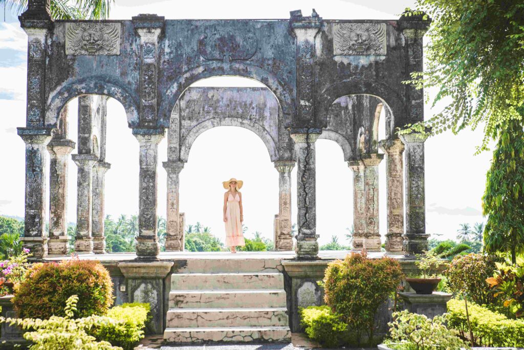 Beautiful girl at Water Palace in Bali