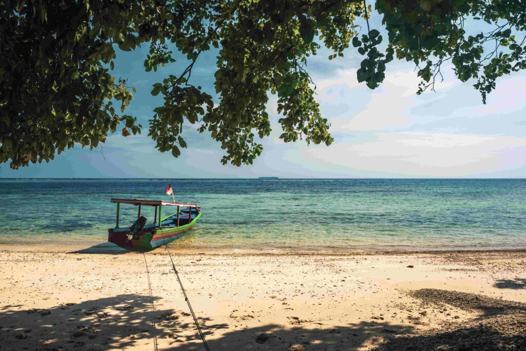 Traditional Indonesian Boat beach