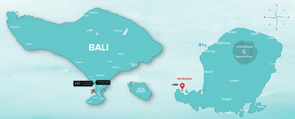 Gili Asahan FINNS BALI MAP