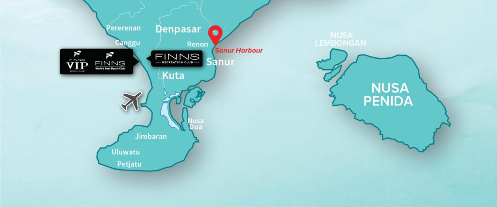 Sanur Harbour FINNS BALI MAP
