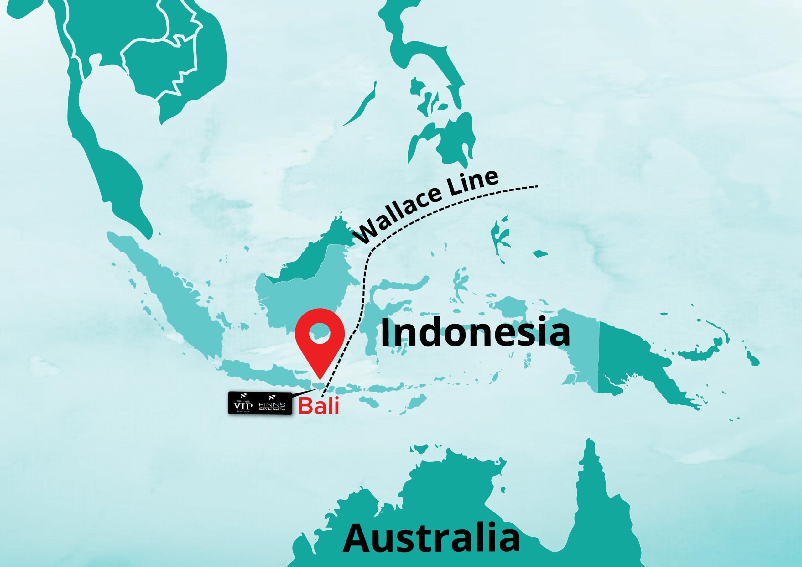 WALLACE LINE FINNS BALI MAP