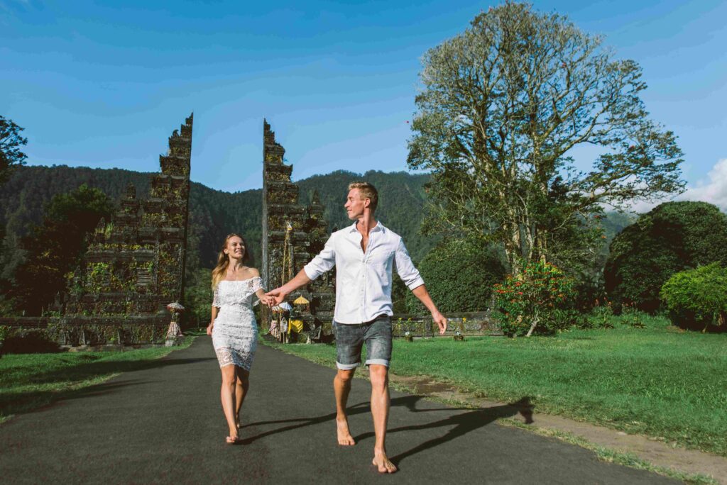 Couple at Handara Gate, Bali