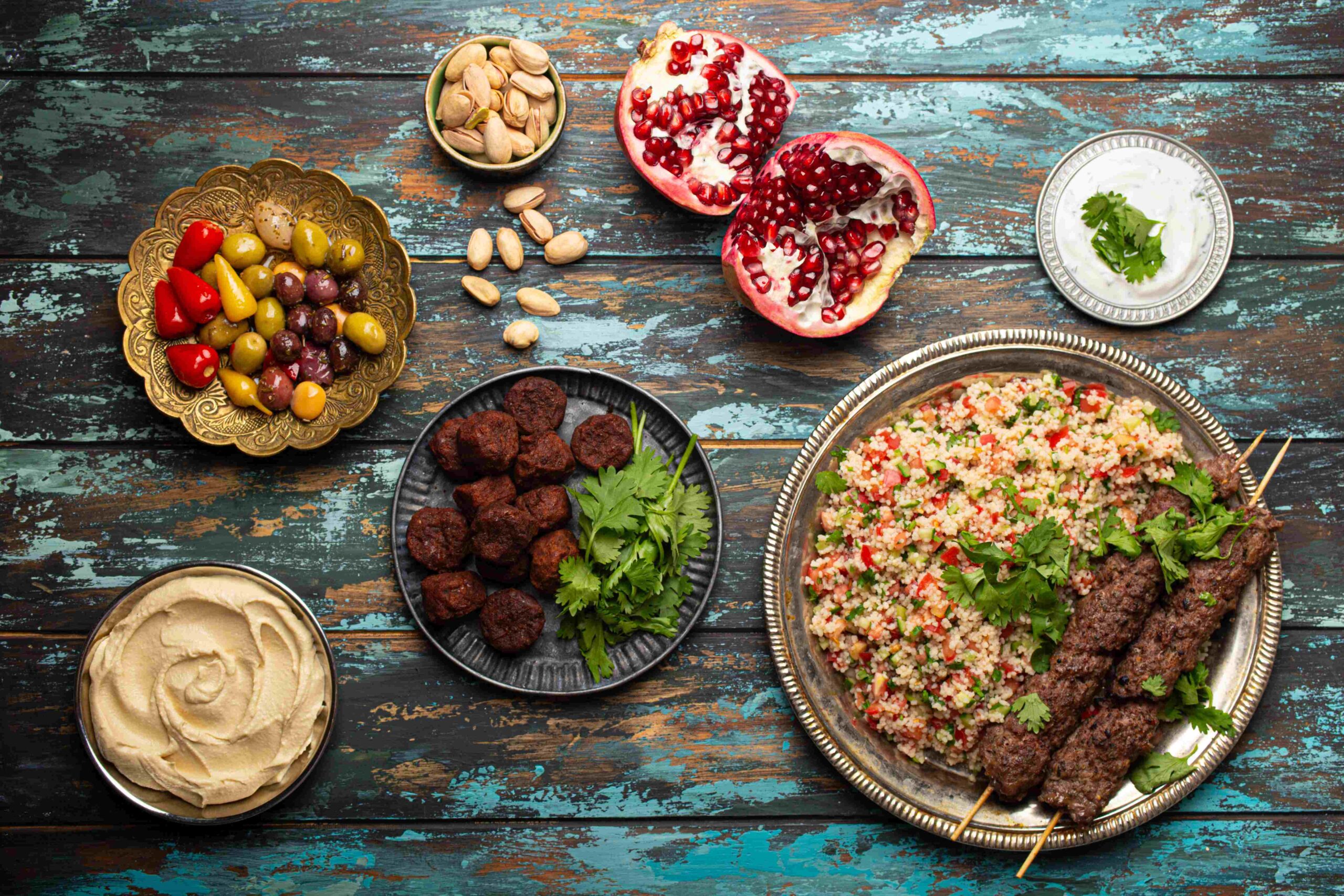 Arab Turkish assorted food from above