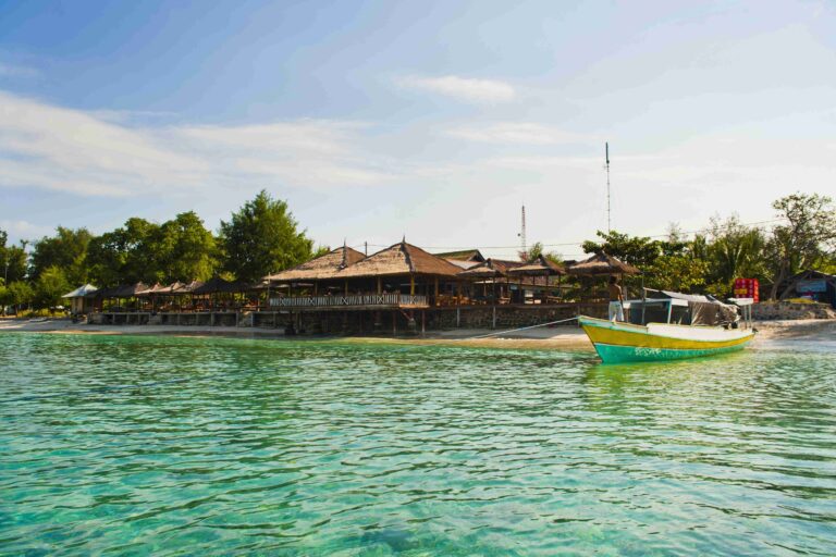 Beach hut accommodation, Gili Meno Island, Gili Islands, Indonesia, Asia, Asia