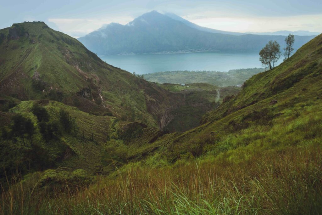 Beautifull mountain in the morning mist , Batur, Bali, Indonesi